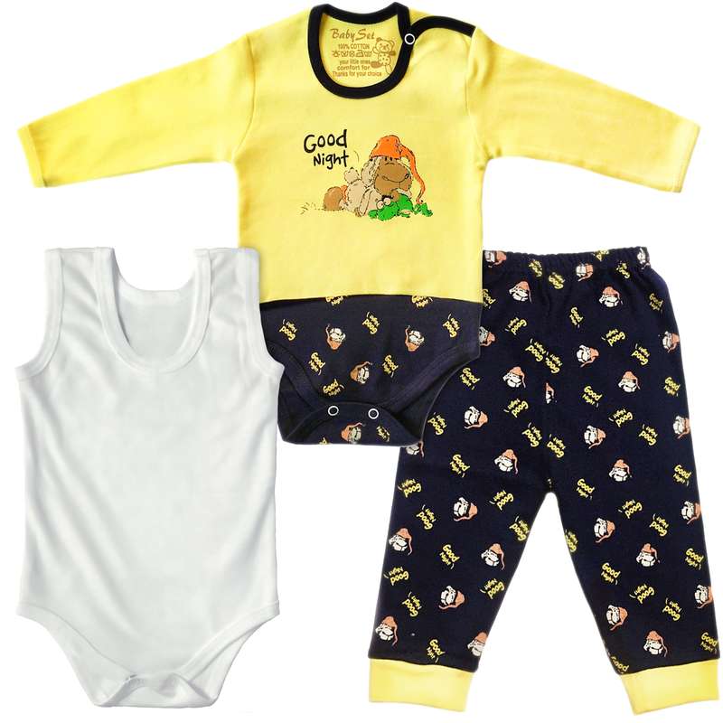 ست 3 تکه لباس نوزادی مدل گوسفند