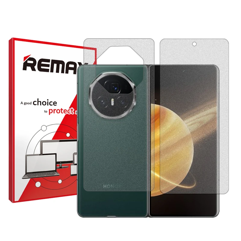 محافظ صفحه نمایش مات ریمکس مدل Resistant مناسب برای گوشی موبایل آنر Magic V3 به همراه محافظ پشت گوشی 