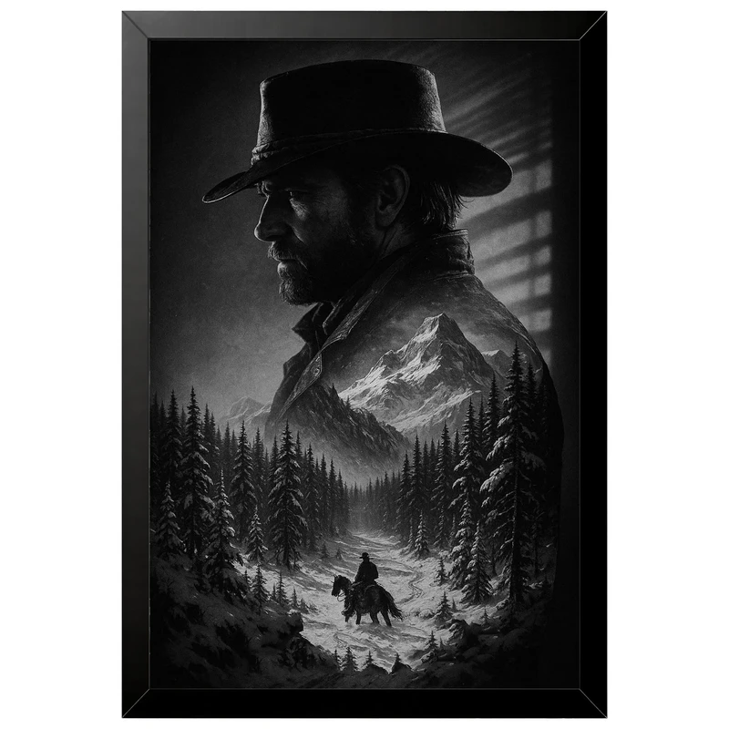 تابلو بکلیت طرح گیمینگ ردد red dead redemption 2 مدل B-po2218 فریم مشکی