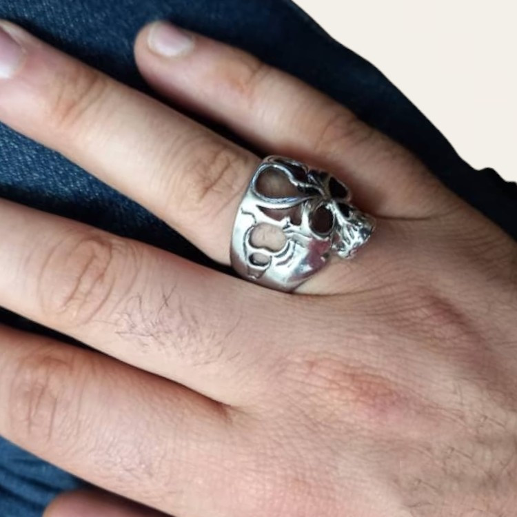 انگشتر مردانه طرح اسکلت مدل rk