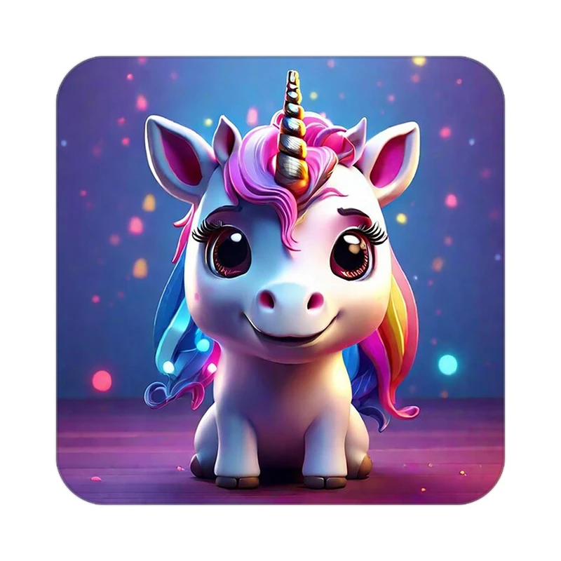 زیر لیوانی کاکتی طرح اسب تک شاخ و یونیکورن مدل mp30836