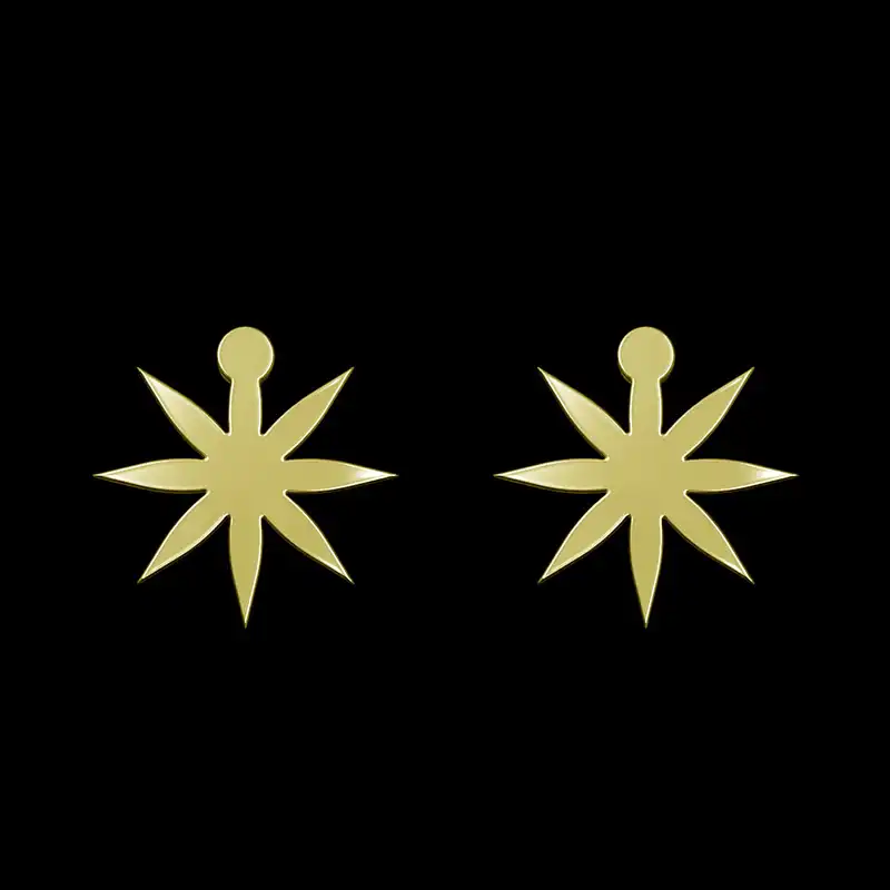 گوشواره طلا 18 عیار زنانه مدوپد مدل ستاره کد GA1-15540