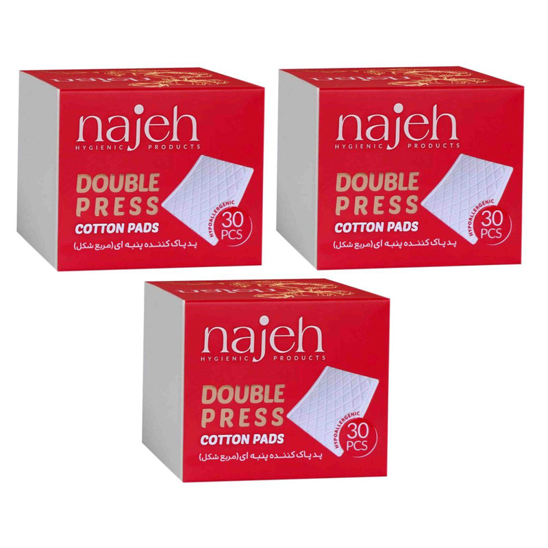 پد پاک کننده آرایش صورت ناژه مدل double press مجموعه 3 عددی