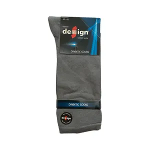 جوراب ساق بلند مردانه دیزاین مدل دیابتی رنگ طوسی