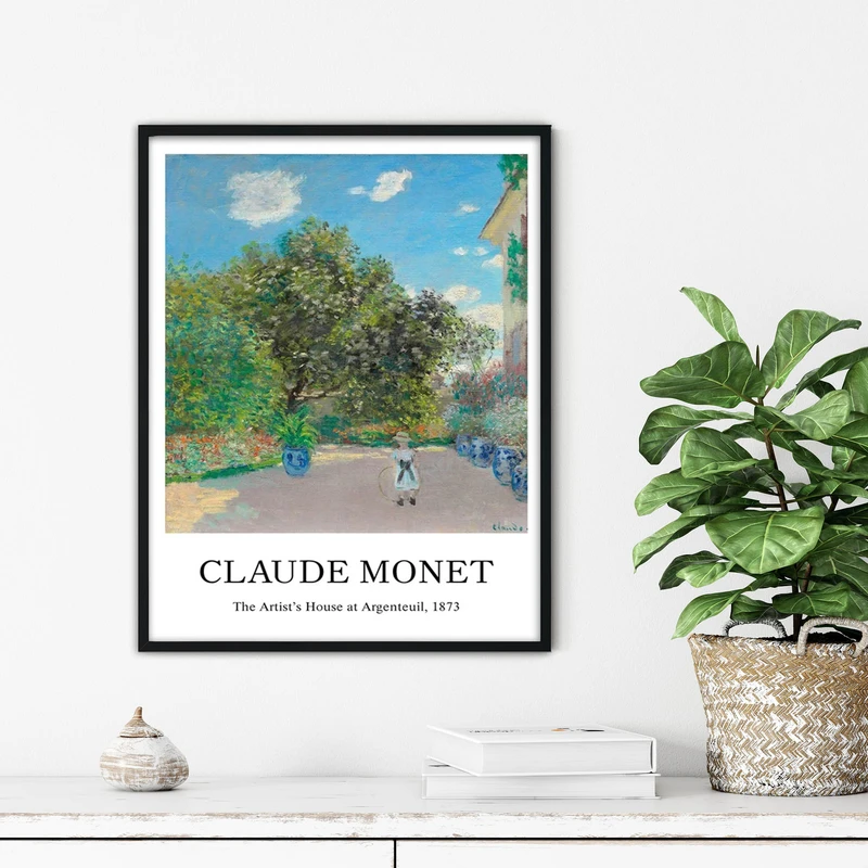 تابلو آتریسا طرح نقاشی کلاسیک مدرن مدل ATFHB48 فریم مشکی 