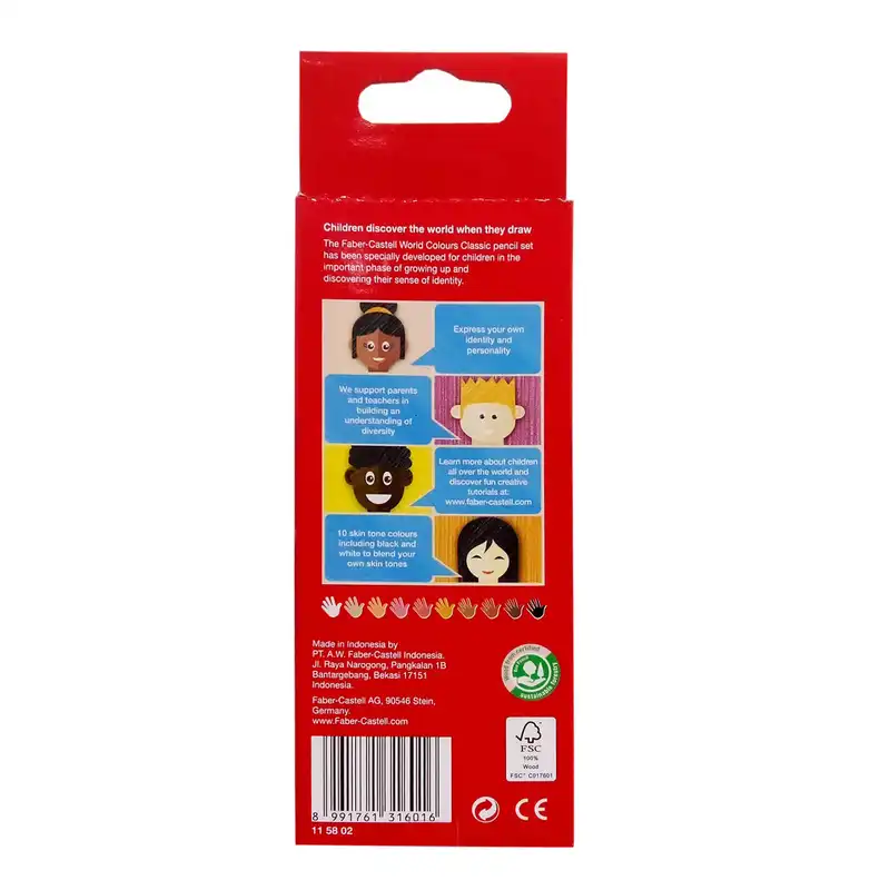 مداد رنگی 10 رنگ فابر کاستل مدل کلاسیک رنگ پوست