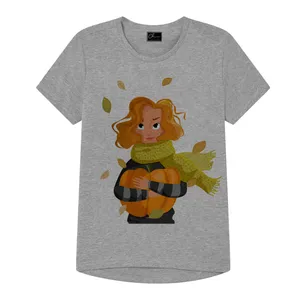 تی شرت دخترانه مدل پاییز کد J10 رنگ طوسی