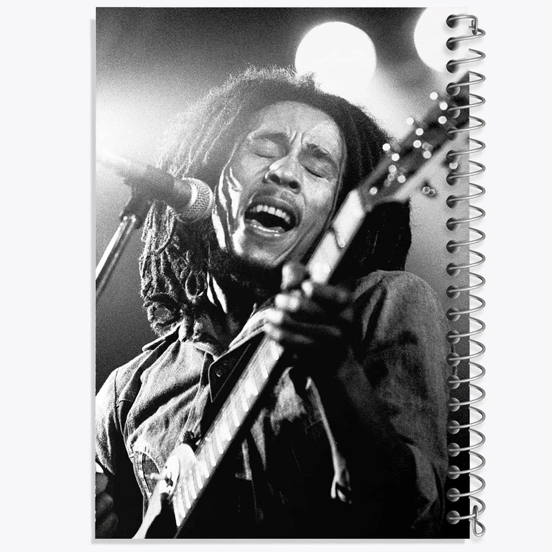 دفتر ژورنال نویسی 50 برگ خندالو مدل نقطه ای طرح باب مارلی Bob Marley کد 3276