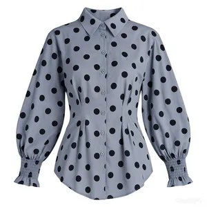 شومیز آستین بلند یقه دکمه دار زنانه مدل Mero65