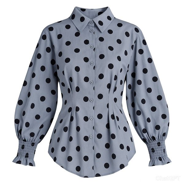 شومیز آستین بلند یقه دکمه دار زنانه مدل Mero65