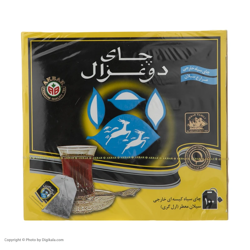 چای کیسه ای دو غزال مدل Earl Grey بسته 100 عددی عکس شماره 6