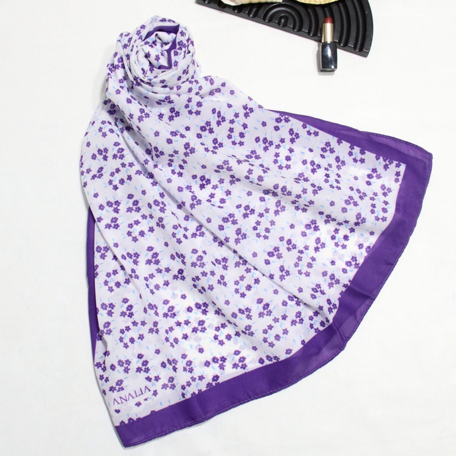 شال زنانه مدل خنک تابستانه طرح گل کد 7062 -  - 45