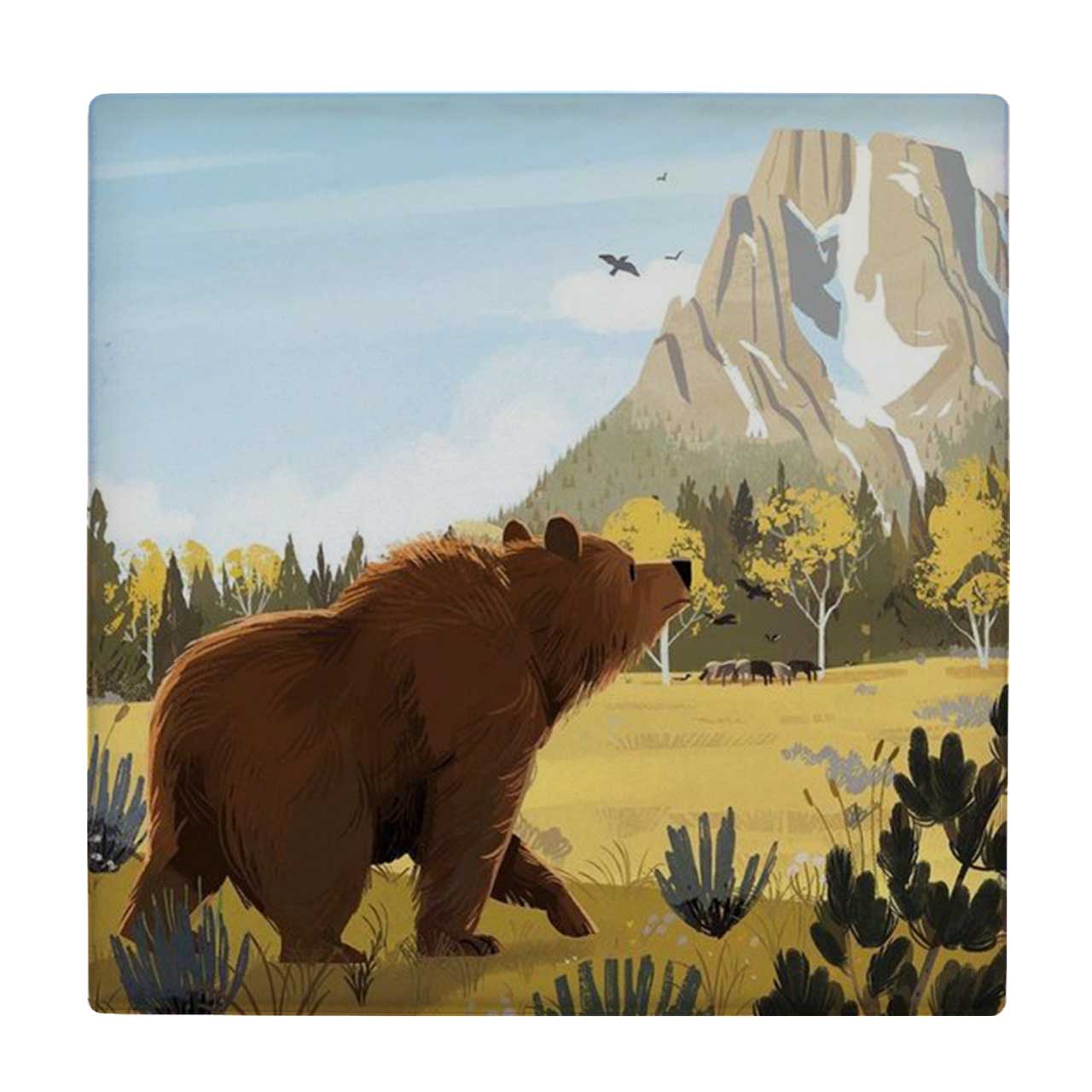  زیر لیوانی طرح نقاشی خرس کوهستان کد 6167466_5529