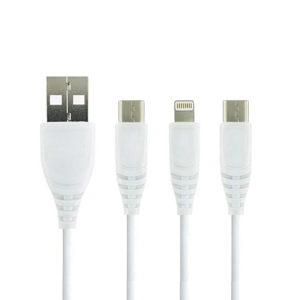 کابل تبدیل USB به microUSB / USB-C / لایتنینگ تی دی ال تی مدل CA306 طول 1.2 متر