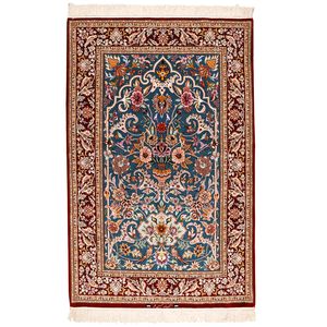 فرش دستبافت دو و نیم متری طرح گلدانی مدل اصفهان کد m140271