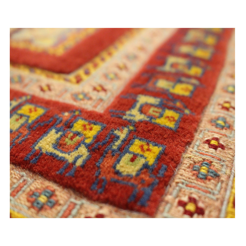 گلیم فرش دستباف شیرکی پیچ یک متری طرح خشتی کد 304