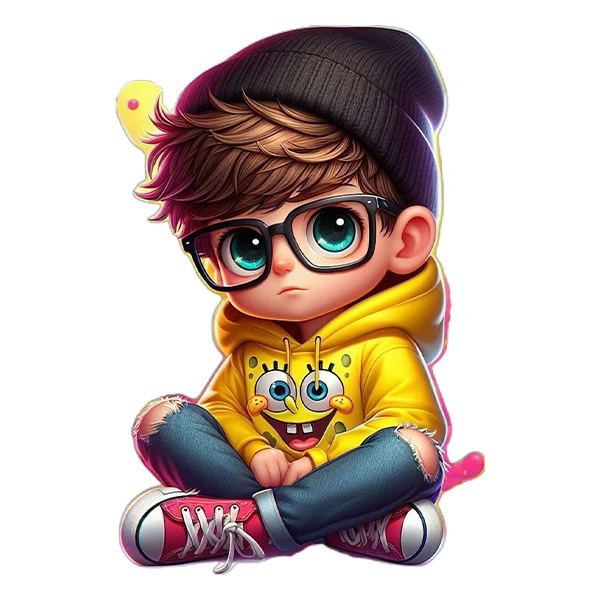 استیکر پارچه و لباس پاد آفرین طرح پسر کد 977