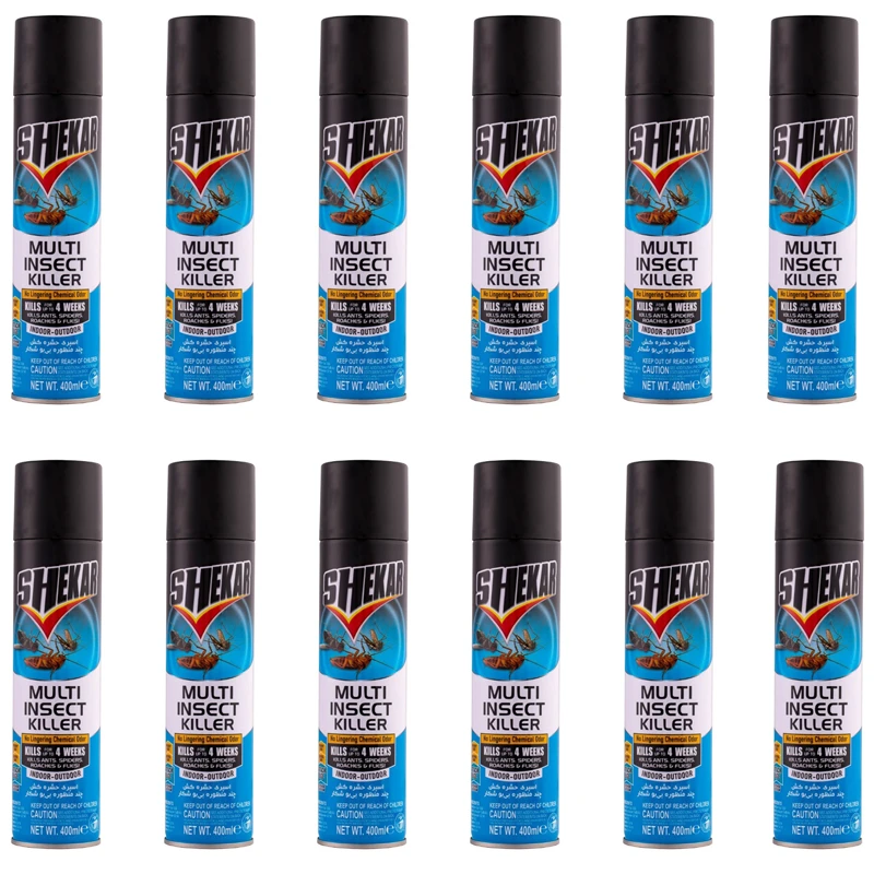 اسپری حشره کش شکار مدل  multi insect killer حجم 400 میلی لیتر مجموعه 12 عددی