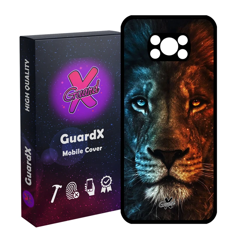 کاور گارد ایکس طرح شیر مدل Glass10634 مناسب برای گوشی موبایل شیائومی Poco X3 NFC/Poco X3/Poco X3 Pro