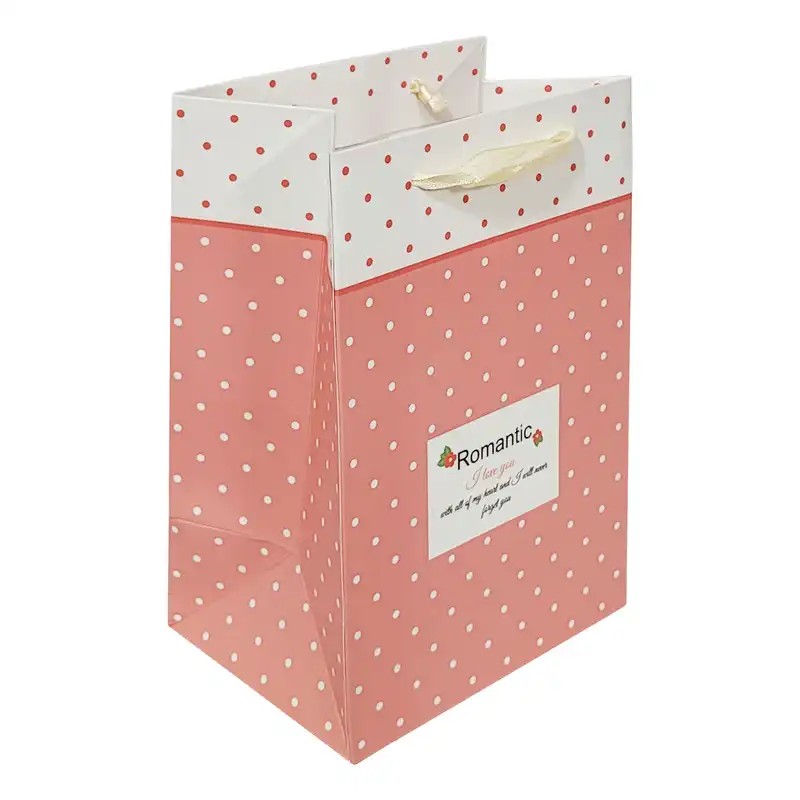 پاکت هدیه طرح خالخالی مدل رومانتیک کد 373