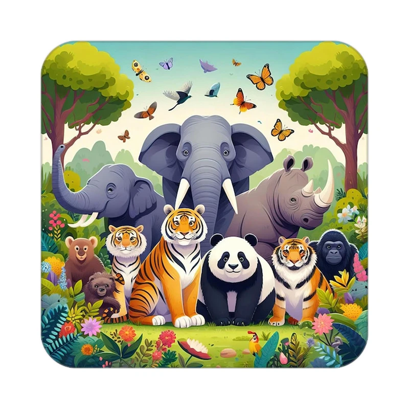 زیر لیوانی کاکتی طرح حیوانات کارتونی مدل mp28498