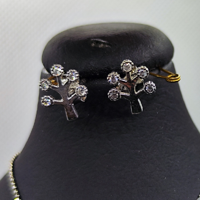 نیم ست نقره زنانه مدل سنگ برلیان اتمی کد 253