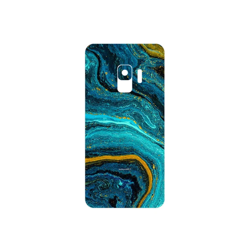 برچسب پوششی ماهوت مدل Turquoise marblewith golden streaks مناسب برای گوشی موبایل سامسونگ Galaxy S9