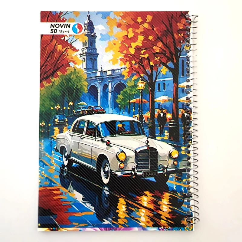 دفتر مشق، زبان 50 برگ مدل دو خط طرح پاییز