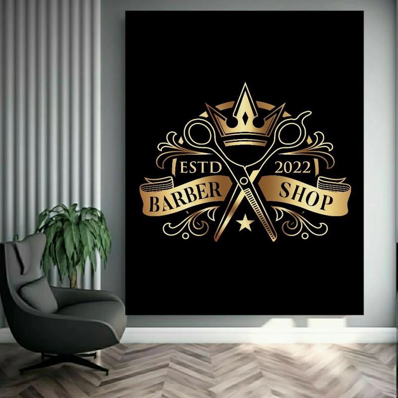 تابلو بوم طرح آرایشگاه مردانه مدل barber shop کد FP105744