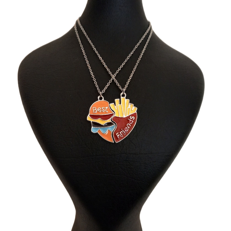 گردنبند دخترانه مدل سیب زمینی سرخ کرده و برگر بسته 2 عددی گردنبند دخترانه مدل سیب زمینی سرخ کرده و برگر بسته 2 عددی