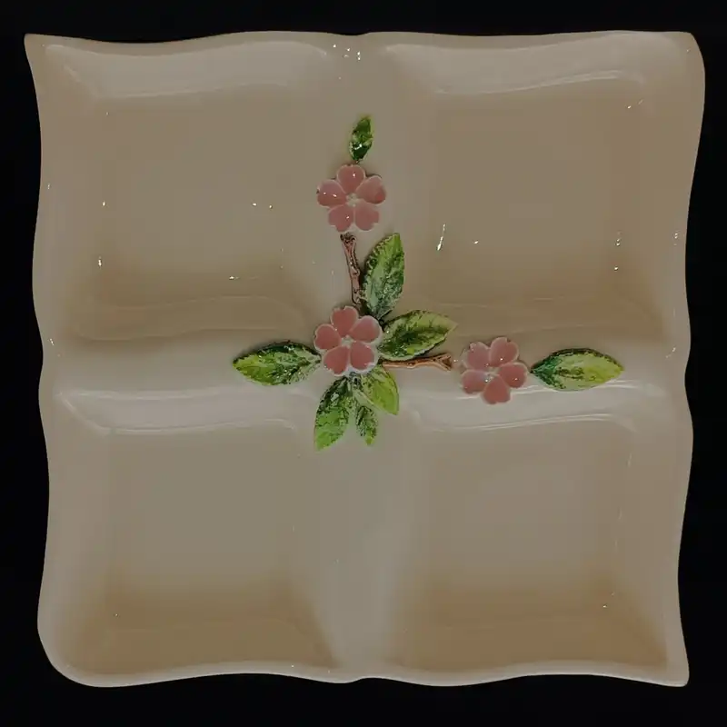 شیرینی خوری سرامیک هیوا طرح چهارفصل رز برجسته کد 11016069