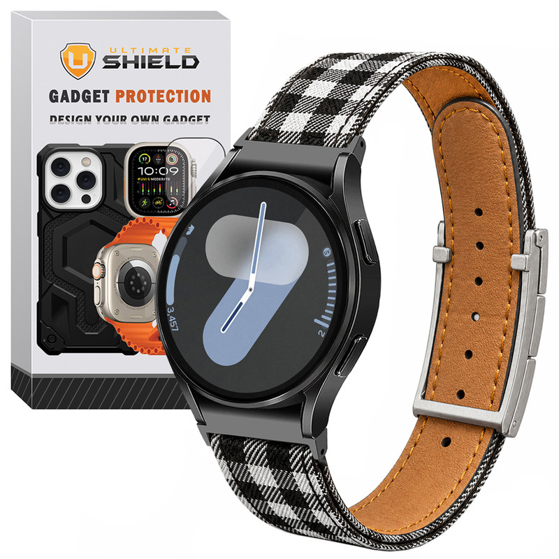 بند آلتیمیت شیلد مدل Vintage Pin BK مناسب برای ساعت هوشمند سامسونگ Galaxy watch 7 40/44mm