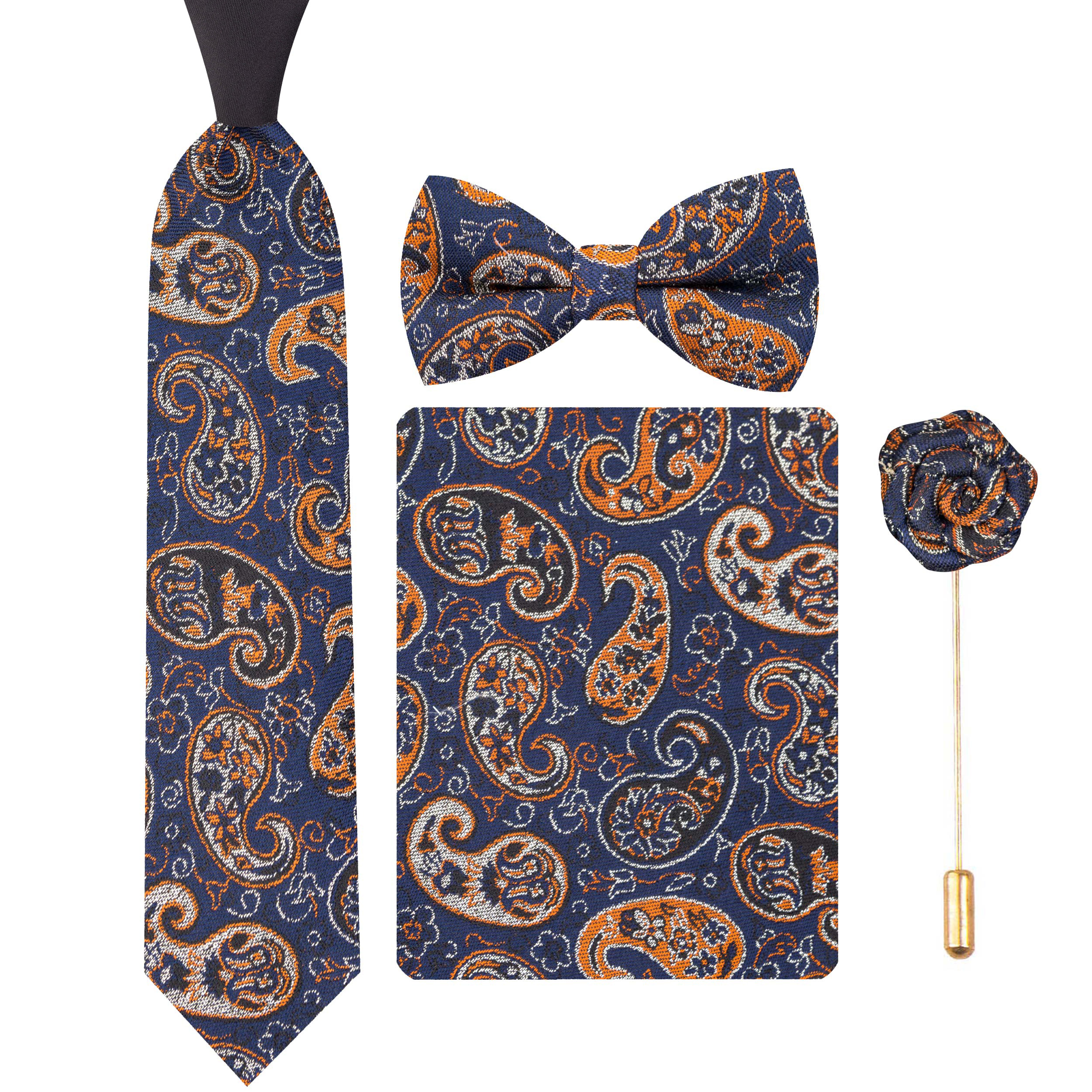 ست کراوات و پاپیون و گل کت و دستمال جیب مردانه جیان فرانکو روسی مدل GF-PA2241-GR