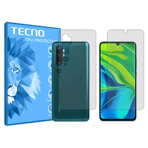 Tecno HyGEL model transparent screen protector suitable for Xiaomi Mi Note 10 mobile phone along with the back protector