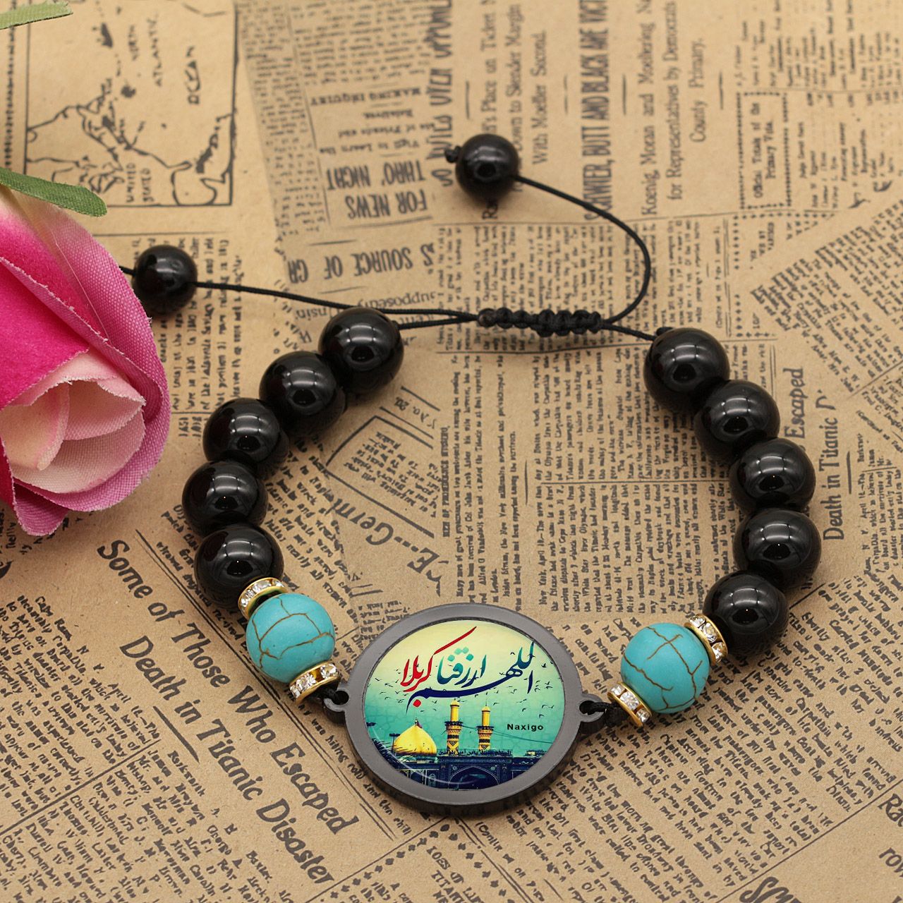 دستبند زنانه ناکسیگو طرح اللهم ارزقنا کربلا کد BR4355 -  - 5