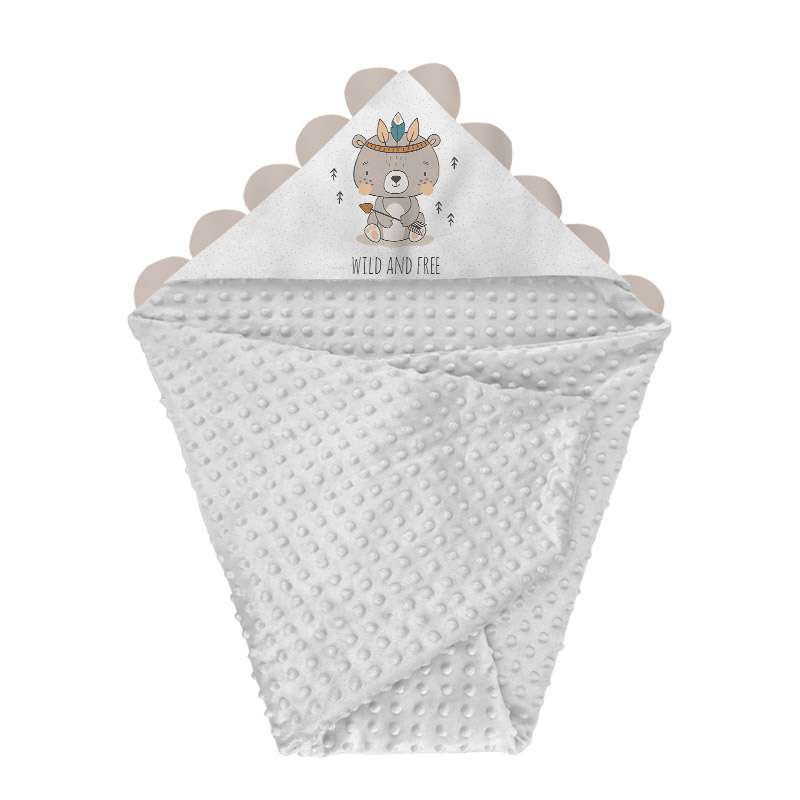 پتو دورپیچ  نوزاد شمسه نگار مدل خرس سرخپوست سایز 65×65 سانتی متر