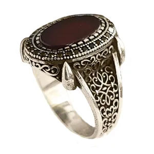 انگشتر نقره مردانه مدل عقیق اسپرت MS9060