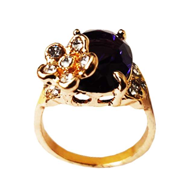 انگشتر زنانه مدل گل نگین دار کد ANZ 98