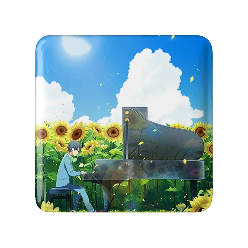 مگنت خندالو طرح آریما و کائوری انیمه دروغ تو در آوریل مدل مربعی کد 32469