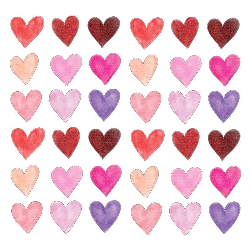 استیکر دیواری کودک مدل قلب کد 101 مجموعه 36 عددی