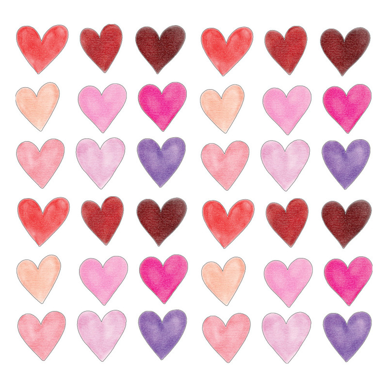 استیکر دیواری کودک مدل قلب کد 101 مجموعه 36 عددی