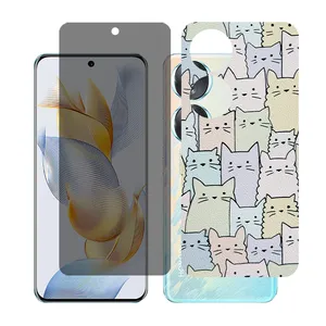 Glass together model privacy screen protector suitable for Honor 90 mobile phone with back cover sticker