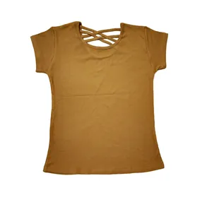 بلوز آستین کوتاه زنانه مدل پشت بند ضربدری