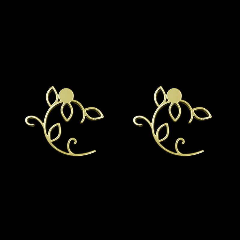 گوشواره طلا 18 عیار زنانه مدوپد مدل برگ کد GA1-15972
