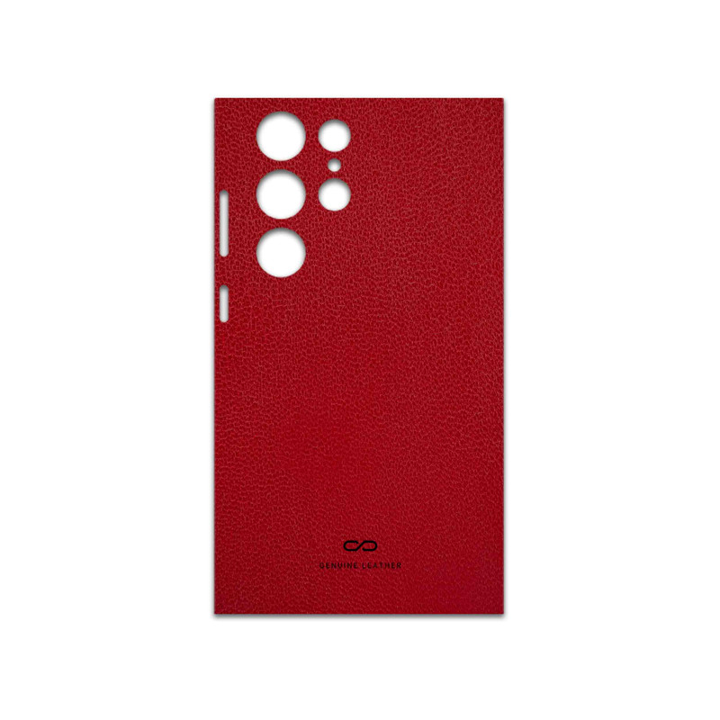 برچسب پوششی ماهوت مدل Red-Leather مناسب برای گوشی موبایل سامسونگ Galaxy S23 Ultra