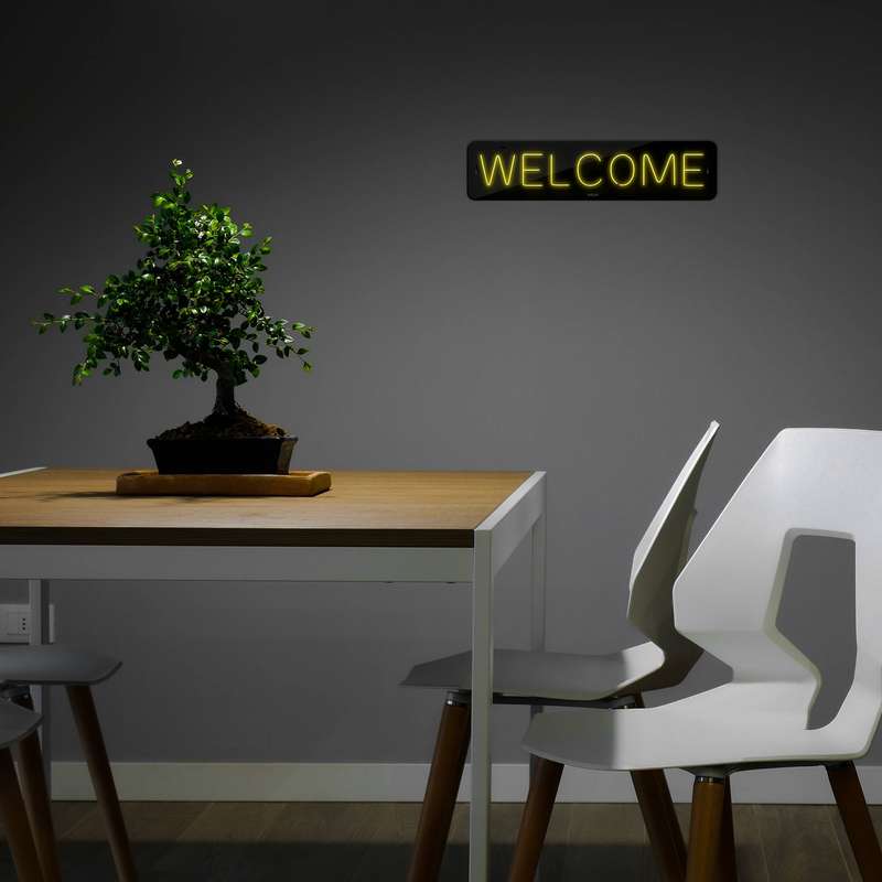 چراغ دیواری نئون دیزاین طرح Welcome-BL_YL