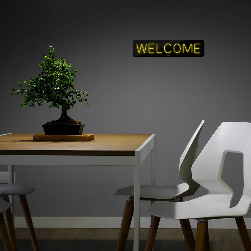 چراغ دیواری نئون دیزاین طرح Welcome-BL_YL