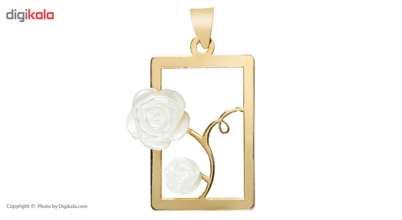 آویز گردنبند طلا 18 عیار زنانه ماهک مدل MM0556 طرح شاخه گل رز