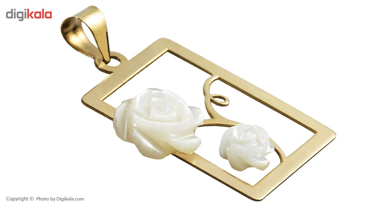 آویز گردنبند طلا 18 عیار زنانه ماهک مدل MM0556 طرح شاخه گل رز -  - 3