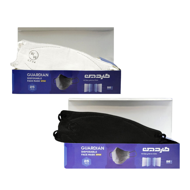 ماسک تنفسی گاردین مدل سه بعدی 4 لایه (Kf94) مجموعه 50 عددی